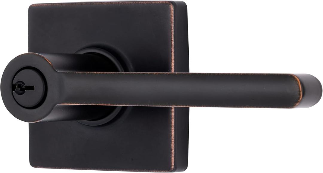 BRINKS  Contemporary Keyed Entry Door Lever, Tuscan Bronze - Designed for Sleek and Modern Homes and Blends Seamlessly with Interior Dcor (E2417-150) BRINKS  Contemporary Keyed Entry Door Lever, Tuscan Bronze - Designed for Sleek and Modern Homes and Blends Seamlessly with Interior Dcor (E2417-150)