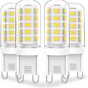Lososuch Dimmable G9 LED Bulb 6000K Daylight, 3W G9 Base Chandelier Light Bulb Daylight White, 20W 25W 30W Halogen Replacement G9 Bi Pin Base, 120V 360°Beam 4-Pack