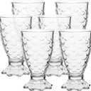 6 Pack Cocktail Glasses, Unique Mermaid Glass Decorative Cup Drinking Glasses Suitable for Cocktail, Wine, Juice, Water, Milk, Dishwasher safe