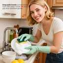 4 Pairs Rubber Kitchen Dishwashing Gloves Reusable Household Cleaning Gloves for Washing Dishes and Cleaning Tasks, Non-Slip (Large)
