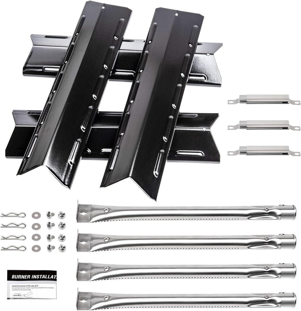 Grill Parts for Kenmore 146.34611410 146.05349710 146.46372610 146.16142210 146.34461410 146.10016510 146.16197210 146.16198211, Heat Plate & Grill Burner & Crossover Tube Replacement Kit