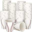 Teling 100 Pieces Baseball Themed Party Paper Cups Disposable 9oz Paper Cups for Sports Party Supplies Decorations Paper Drinking Cups for Birthday Party Favors
