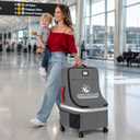 RAINSMORE Padded Car Seat Travel Bag for Airplane with Spinner Wheels, Large