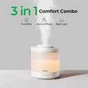 Homvana Small Humidifiers for Bedroom - 2 Packs 1.5L Cool Mist Top Fill Humidifier for Baby Nursery, Essential Oil Diffuser, 3 in 1 for Home Plants Offices and Grow Tents, 7 Color Lights, Ultrasonic