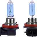 H8 Bulb Halogen fog light bulb 5000K Super White Light Long Life Replacement PGJI9-1 12V/35W (H8, 2 Pack)