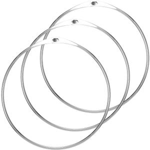 3 Pcs Large Key Ring Hoop Metal Rings for Index Cards Easy to Open and Close Metal Rings for Crafts Book Keychain Key Home Office Photos Files DIY Craft Supplies