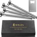 Kollea 4-Pack Beer Chiller Stick for Bottles, Wine Chiller, 3-in-1 Stainless Steel Wine Bottle Cooler Stick, Unique Fathers Day Beer Gifts for Men, Birthday, Melts Slowly to Retain Drinks Full Flavor