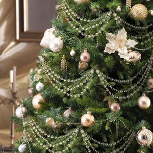 6 Pcs 3-Layer Christmas Crystal Garland Total 8 ft Clear Christmas Tree Decorations Hanging Ornaments 16in Acrylic Bead Hanging Crystals Garland Decor for Xmas Winter Wedding Party Holiday