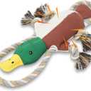 Lesmeet Upgraded Duck Dog Toys for Aggressive Chewers Puppy Toys with Crinkle Paper and Squeaker, Interactive Tug of War Dog Toy for Small, Medium, and Large Breeds (Brown)