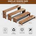 14 Inch Large Wooden Tiered Riser Display Stands, 2 Set Stackable Wooden Cupcake Stand Dessert Table Display Set,Tiered Shelf Organizer,Display Stands Shelf,Vendor Booth Display Items for Vendor Events