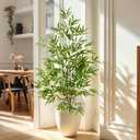 Tall Faux Plastic Silk Plants Large Artificial Bamboo Trees Indoor Outdoor Realistic Floor Plant Potted Fake Bamboo Tree for Home Living Room Office Front Porch Outside Patio Decor Housewarming Gift