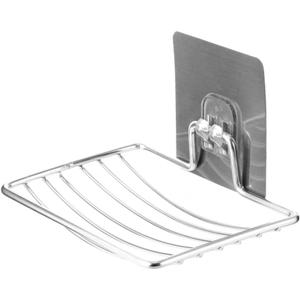 2pcs Wall Mounted Soap Dish Single Double Layer Soap Holder for Bathroom Home Hotel Grey Draining Design