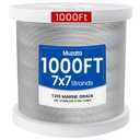 Muzata 1000 ft 1/8" Stainless Steel Cable Railing System Hardware T316 Stainless Steel Wire Rope 7x7 Strands 1800 lb Breaking Strength Deck Cable Railing Kit for Indoor Outdoor Coastal WR02