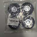 HOBBYSOUL 64mm Mud Slingers 1.0 tires & Heavy Adjustable Offset 1.0 beadlock wheels Rims, Negative Offsets 1.0 wheels and tires For RC Crawler 1/24 SCX24 & 1/18 TRX4M (Silver)