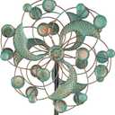 DREAMYSOUL Wind Spinner, Kinetic Wind Spinners Outdoor Metal, Garden Spinner for Yard Outside Patio Lawn Decor (Green & Cooper)