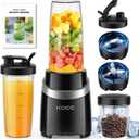 KOIOS Blender for Smoothies, 1000W Personal Blender and Grinder Combo for Kitchen with 2x27oz Portable Smoothie Cups with To-Go Lids 12oz Coffee Cup with Seal Cover Non-BPA for Baby Food, Ice Drinks