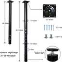 QLLY Adjustable Metal Table Leg, 24-40 inch, 60-100cm, Home Office DIY Desk Leg, Furniture Leg Set (2, Black)