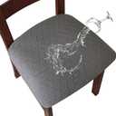 Genina Waterproof Seat Covers for Dining Room Chairs Covers Dining Chair Cover Kitchen Chair Covers (Dark Gray, 2 Pcs)