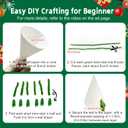 Pipe Cleaners Christmas Tree Ornaments Kit, Pipe Cleaner Craft Set for Holiday Family Activity, Handmade Christmas Hanging Decorations for Car, Wall, Mantels, Bedroom, Classroom, Office (Dark Green)