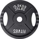 Signature Fitness Cast Iron Plate Weight Plate for Strength Training and Weightlifting, Standard or Olympic, Multiple Sizes (1-Inch Center (Standard))