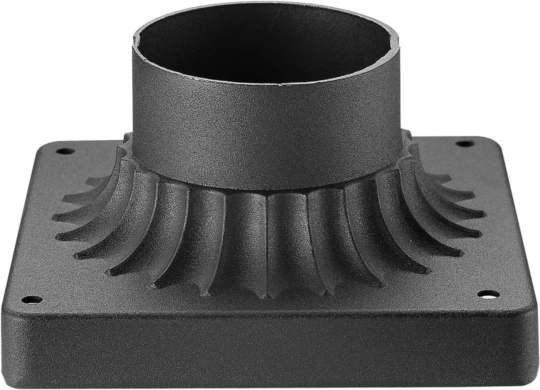 Emliviar Pier Mount Base, Cast Aluminum 3" Pier Mount Adapter in Black Finish, 20069 BK (Medium)