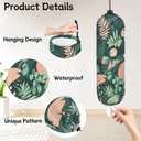 Tropical Palm Leaves Grocery Bag Holder, Large Capacity 20.5"x8.7" Reusable Storage Dispenser, Boho Style Kitchen Bathroom Organizer with Botanical Leaf Pattern