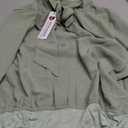 Kate Kasin Women Bow Tie Neck Office Blouse Button Down Long Sleeve Bodysuits Blouse Top (Large, Light Green)