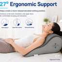 Memory Foam Wedge Pillow, Contoured Firm 50D Support, Double Grey