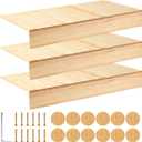 3 Pcs Wooden Wire Rack Covers for Removable Closet Decoration, Wood Shelf Covers with Wood Grain Stickers for Pantry Bathroom Kitchen Shelving Upgrade(Wood Color) (24x12 Inch)