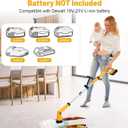 1500 RPM Electric Spin Scrubber for DeWalt 20V Battery, Power Shower Scrubber for Bathroom/Floor/Bathtub/Toilet/Tile,Electric Cleaning Brush with Long Handle & 8 Replaceable Brush (Yellow)