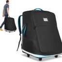 Car Seat Travel Bag for Airplane with Swivel Wheel, Extendable Height Padded Carseat Travel Backpack Large Storage Bag, Baby Infant Booster Seat Bags for Air Travel