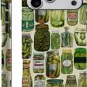 Case Compatible with iPhone 17 Pro Max,Scratch Resistant Hybrid 2-Layer Hard Shell Phone Case,Pickle Dill Collage Green