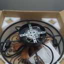 Caged Ceiling Fans with Lights Flush Mount,Low Profile Ceiling Fan with Remote,20 Inch Farmhouse White Ceiling Fan for Bedroom,6 Speeds Reversible Silent Fandalier(Include 4 Bulb)