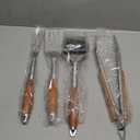 FJNATINH Heavy-Duty Grilling Accessories Rose Wooden BBQ Grilling Tools Set,Outdoor Grill Set with Spatula, Fork, Brush & Tongs,Essential Accessories for Barbecue & Grill. Ideal Gift for Men