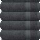 GLAMBURG Ultra Soft 6-Piece Hand Towel Set 16x28-100% Ringspun Cotton - Durable & Highly Absorbent Hand Towels - Ideal for use in Bathroom, Kitchen, Gym, Spa & General Cleaning - Charcoal Grey