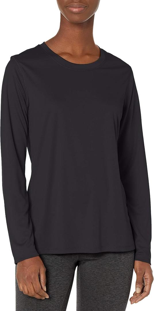 Hanes womens Sport Cool Dri Performance T-shirt, Short Or Long Sleeve (Small, Black - 1 Pack)