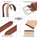 OTTOODY Alligator Grain Leather Watch Bands, Quick Release Top Grain Leather Watch Straps for Men & Women - Choice of Color & Width 18mm, 20mm, 21mm or 22mm, Wristband for Watch & Smartwatch