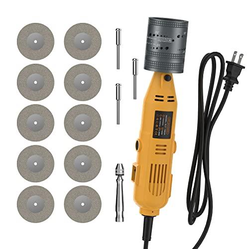 SONNLER Tungsten Electrode Sharpener Grinder For TIG welding, 6 Sizes 10 Angles, TIG Welding Rotary Tool With Flat Grinding Block Cut-Off Slot, 10 Diamond Wheels, 3 CNC Mandrels