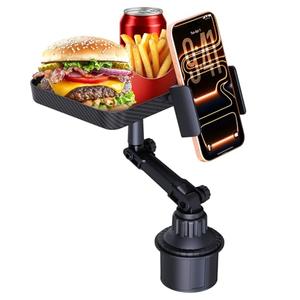 3 in1 Car Cup Holder Expander with 360° Rotation Phone Mount, Multifunctional Car Food Tray for Eating, Drinking, and Phone Mounting, Ideal for Travel, Auto, Trucker & Daily Driving