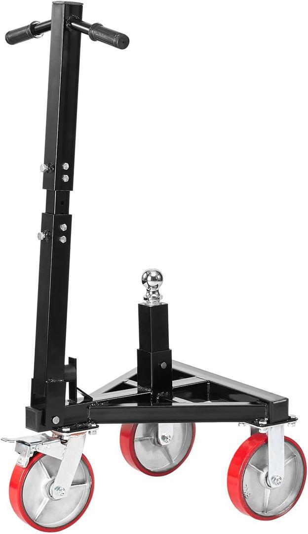VEVOR Trailer Dolly, 3500lbs Tongue Weight Capacity, 18 inch and 22 inch Height Adjustable Trailer Dolly, with 2 inch Hitch Ball, Adjustable Handle Length, 8-inch Swivel Wheels, for Moving RV Trailer