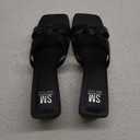 SM New York Jordan NIB Strappy Black Brown Heeled Sandals Open Toe Block Heel Womens 10