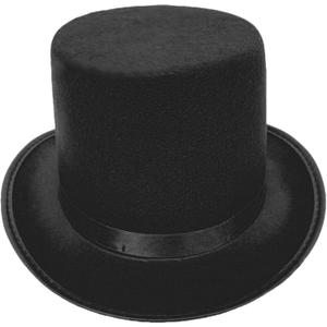 Roll Brims Tall Top Hat for Adult Bowlers Hat Magicians Hat Halloween Party Hat Cosplay Costume Stage Show Headwear Black (Large)