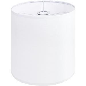 White Linen Tall Drum Lampshade, 11" Top x 11" Bottom x 12" High Lamp Shade, Lamp Shade Replacement for Table and Floor Lamps, Pendant LightHandcrafted Lampshade Easy Assembly