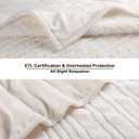 LaffyLo Electric Heated Blanket Full Size 72 x 84, Fast Heating Blanket, Dual-Sided Flannel Sherpa, 10 Heat Settings, 1-12 Hour Auto Off, Machine Washable, White