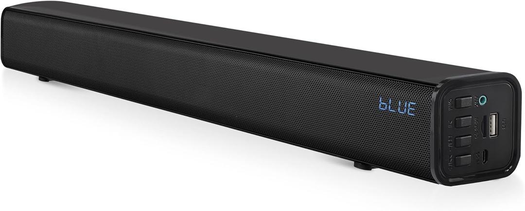 Pyle Home Theater Soundbar Speaker  Wave Base Wireless Bluetooth TV Sound System with AUX, USB, Micro SD Inputs  Tabletop Stand Mount with Extended Bass and Full Range Audio