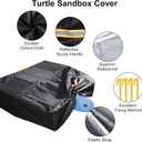 Waterproof Cover for Little Tikes Turtle Sandbox, 420D Oxford Sand Pit Cloth Turtle Sand Box Cover Windproof Outdoor Sandpit Protection for Kids Protect Toys, 38.6x34.7x11.8 inch