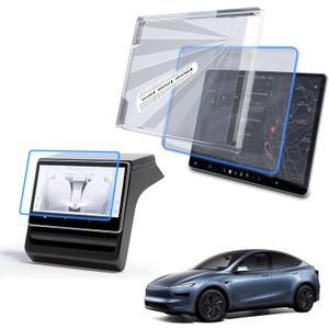 Tesla New Model Y Juniper & Model 3 (20242025) Screen Protector Matte/No Glare & Fingerprint New Model Y Juniper Accessories, Anti-Glare & Smudge-Free for Front/Rear Screens [2-Pack]