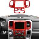 RT-TCZ for RAM Red Dashboard Display Screen Panel Trim Cover for Dodge RAM 2011-2017 Red Interior Accessories