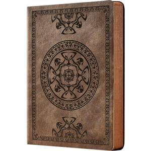 CAGIE Journal for Men Soft Cover Lined Pages Vintage Notebook 180 Lay Flat Mens Journals for Writing Travel Diary, 5.7'' x 8.3'', Dark Brown
