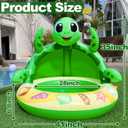 Baby Pool Toddler Sprinkler Water Play Mat, Turtle Baby Pool Float Sprinkler for Kids- Inflatable Kiddie Pool with Canopy Outdoor Water Toys for Summer Play Center Backyard Water Activity Games